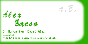 alex bacso business card