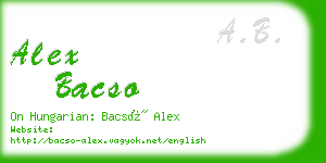 alex bacso business card